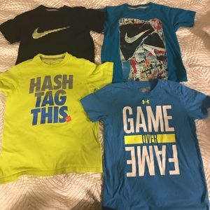 Boys Nike and under armor T-shirts
